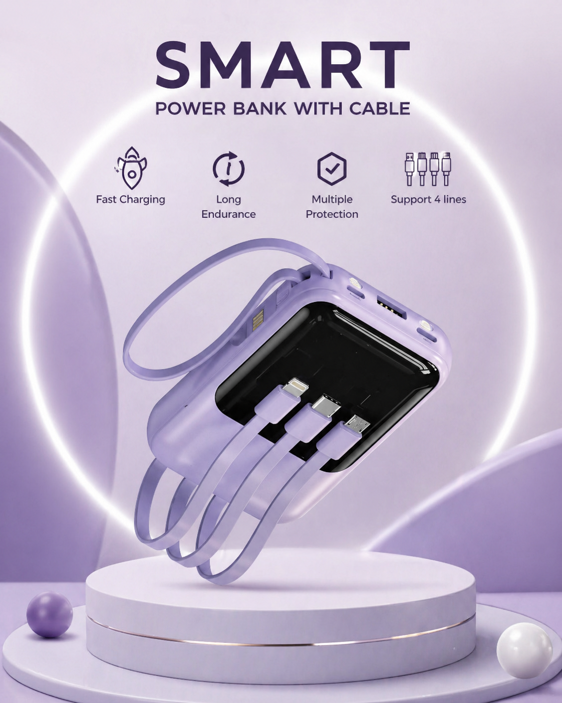 SMART Power Bank With Cable