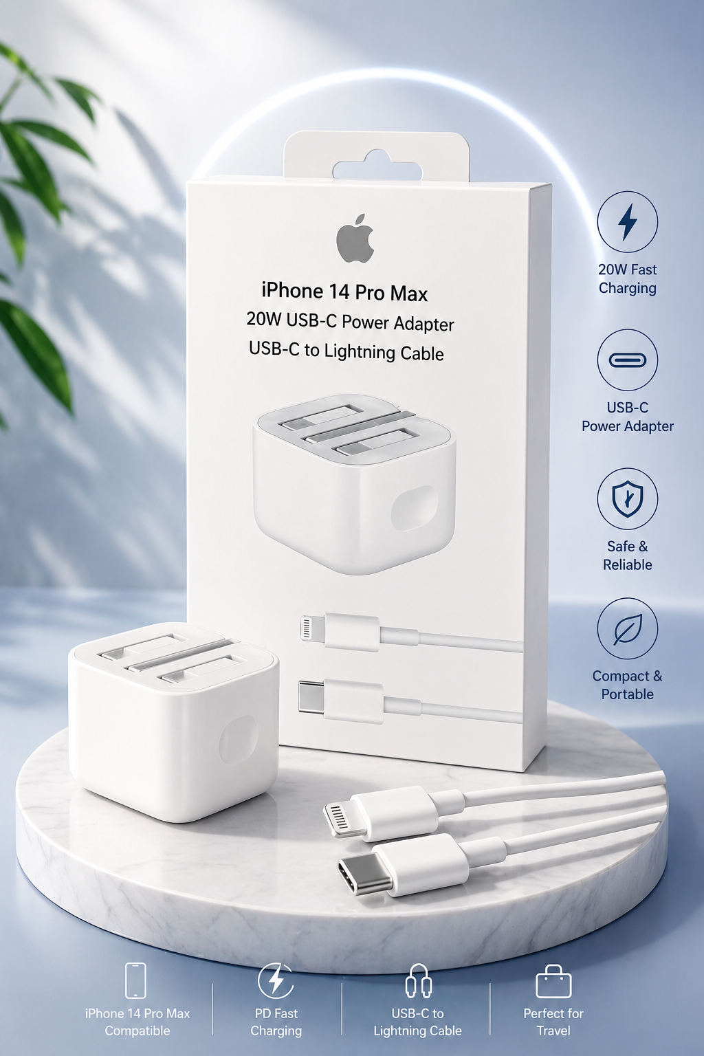 20W USB-C Power Adapter with USB-C to Lightning Cable